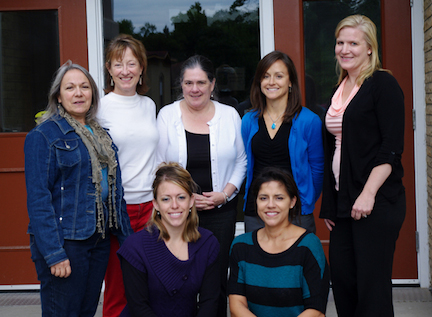 Back row, left to right: Illaria Moore, Melanie Nash, Sheila Wiegman, Michelle Ullery, and Bettina Thompson. Front row, left to right: Elizabeth Jahn and Jessica Ahmann.